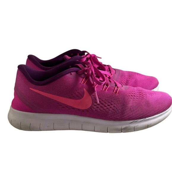Nike Free RN Women's Size 9.5 Running Shoes Fire Pink 831509-601 Athleisure - Picture 4 of 12